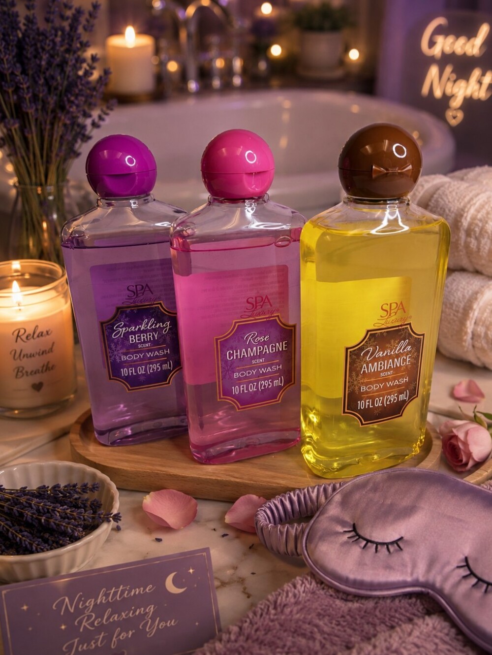 LUXURIOUS BODY WASH TRIO BY SPA LUXURY 3-PCS